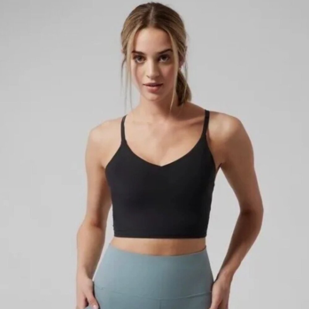 Athleta Elation Strappy Crop D-DD Top Black 3X, NWT